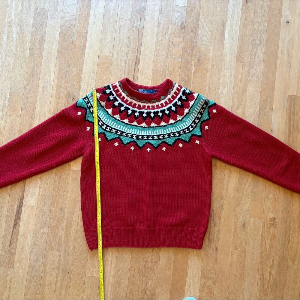 Ralph Lauren Red and Green Crewneck Sweater